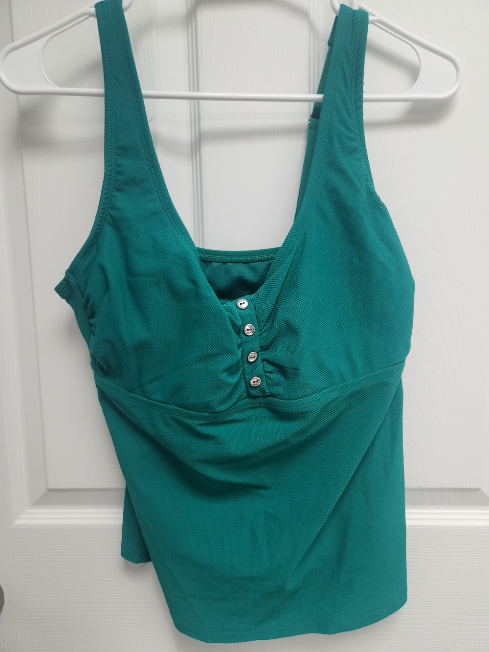 Time and Tru Teal Scoop Neck Tank with Front Buttons